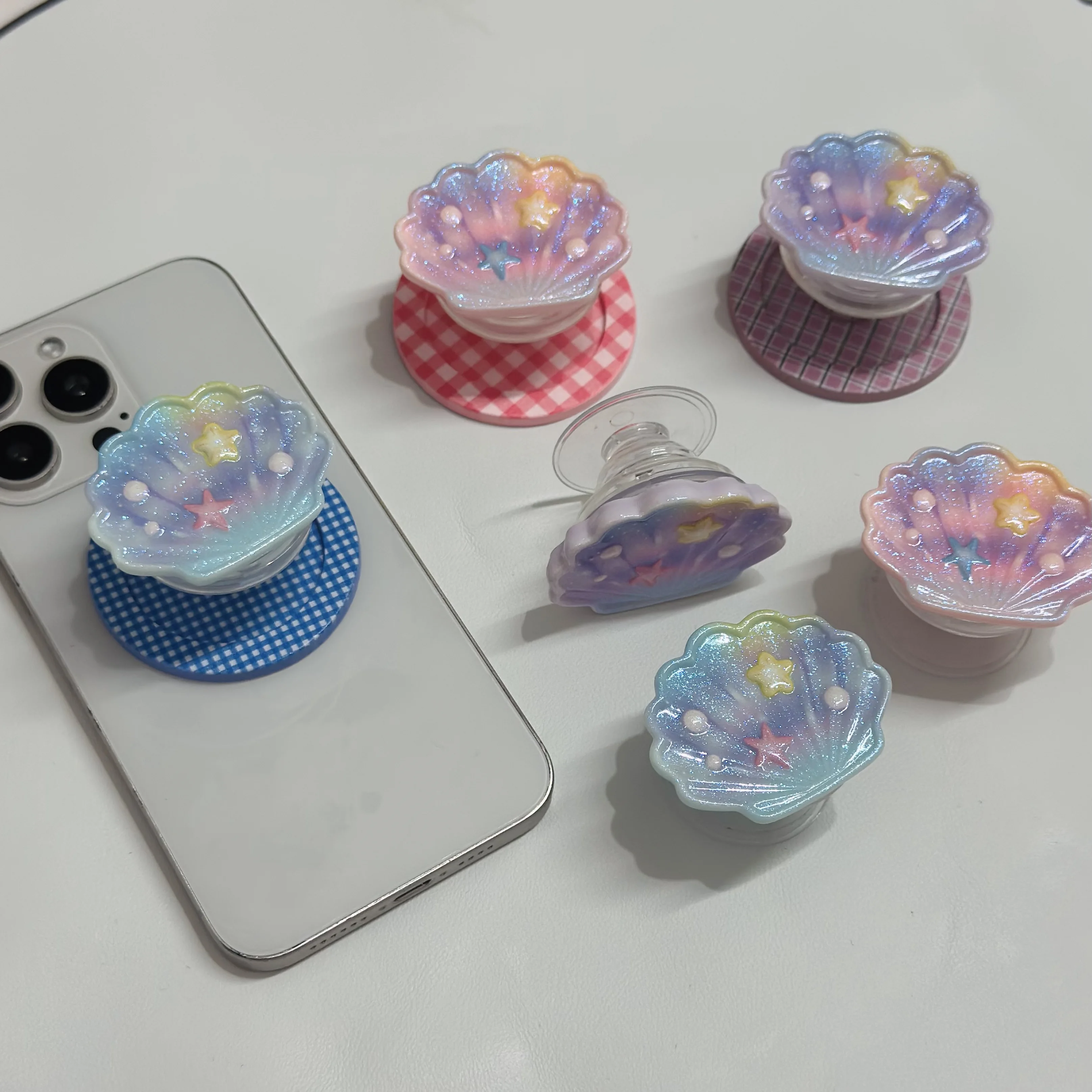 

BOHO Phone Grip Tok Shiny Sea Conch Shell Magnetic Holder Stand Lazy Bracket Foldable Supports iPhone for iPhone Smart Tok