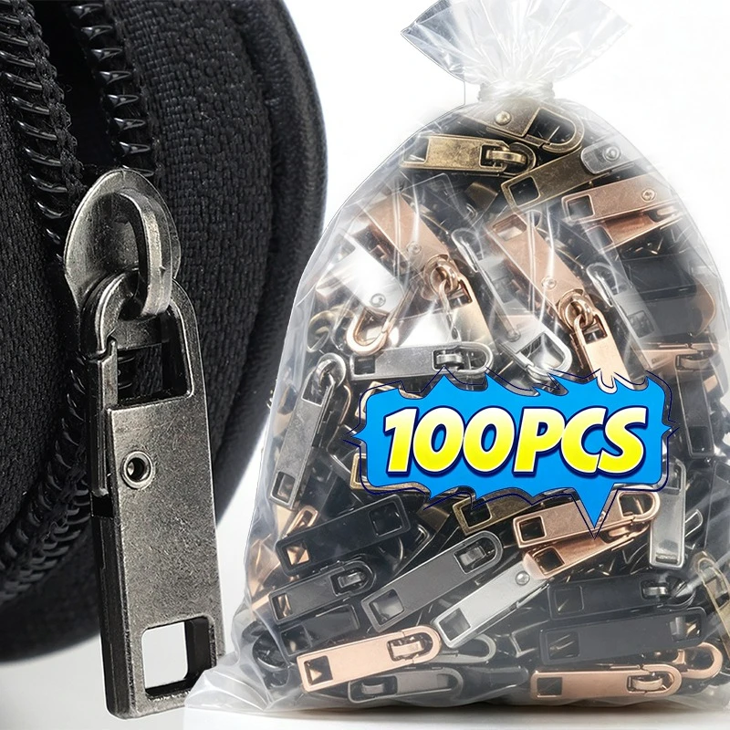 Remove Detachable Zipper Sliders Tool-less Replacement Zipper Pull Charms Multi-size Zipper Repair Parts for Bags Pants