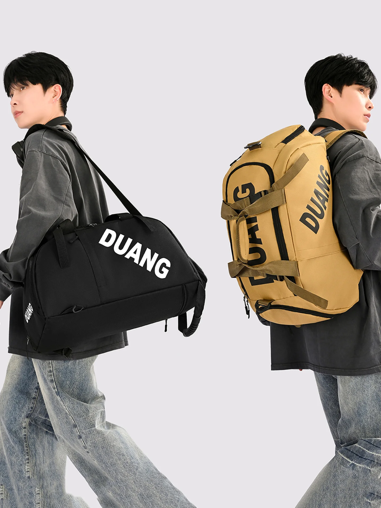large-capacity-men's-fitness-bag-short-trip-business-trip-carry-on-luggage-bag-wet-and-dry-separation-double-shoulder-bag