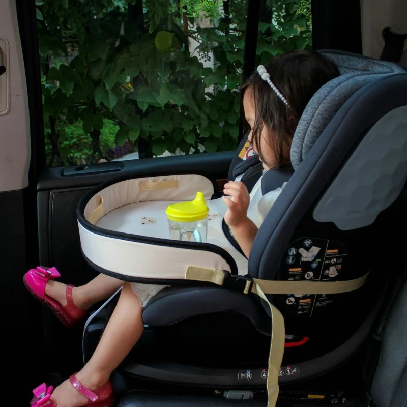 Infant Car Seats Desk Drink Cellphone Storage Tray with Adjustment Rope