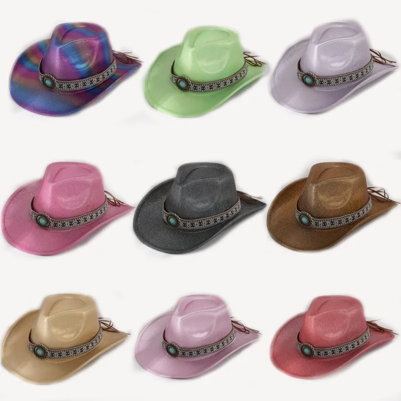Men's and women's top hats with patterns for daily fashion at parties gatherings