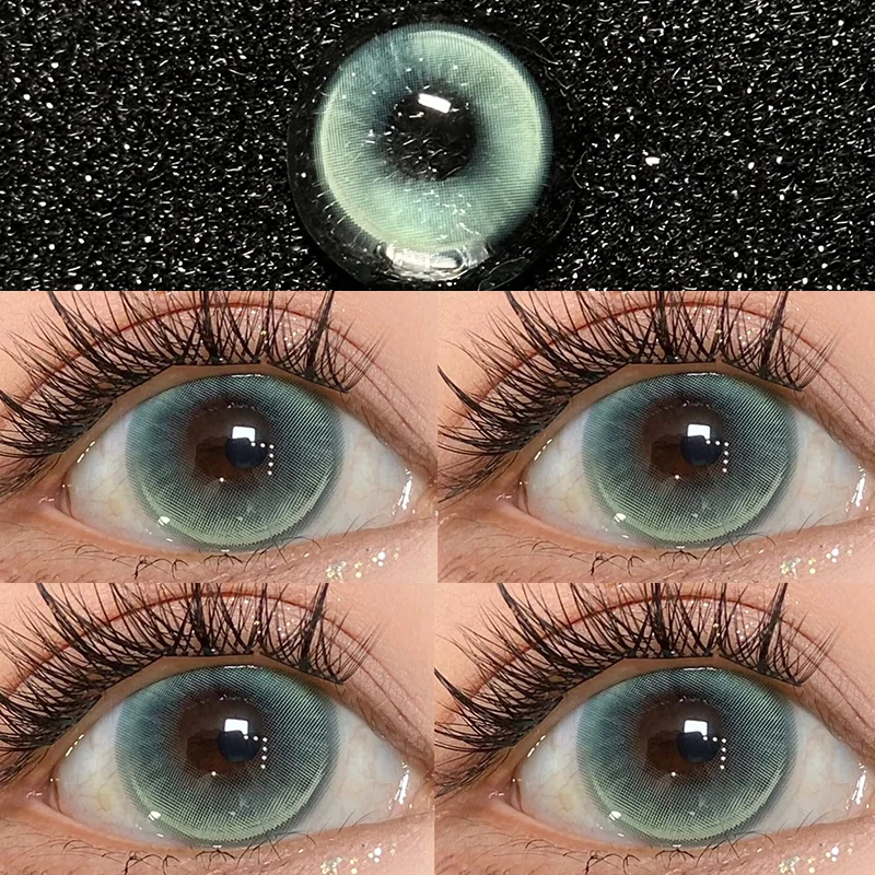 2pcs Yearly Myopia Eyes Colored Lenses with Diopter Beautiful Pupil Natural Contact Lenses for Eyes Cosmetic Lens Fast Shipping