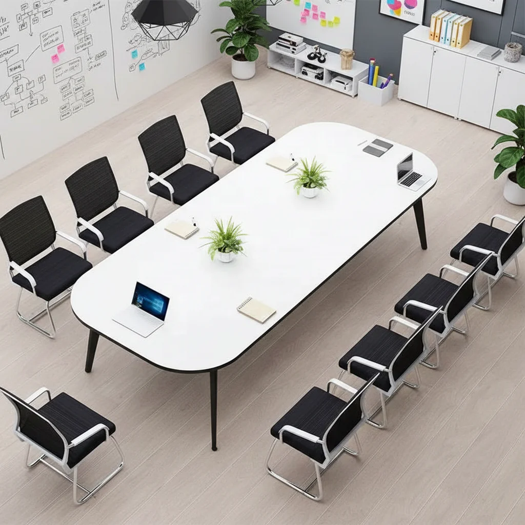 # Modern Expandable Wooden Commercial Conference Table Minimalist Compact Rectangular Office Meeting Table For School Hospital U