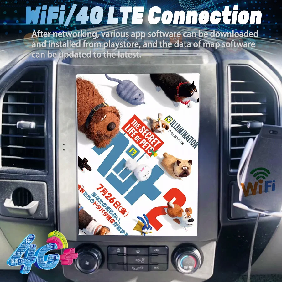Radio de coche para Ford F150 2015 - 2022 Android 14 pantalla inteligente Carplay 2din reproductor de vídeo Multimedia estéreo unidad principal de navegación GPS