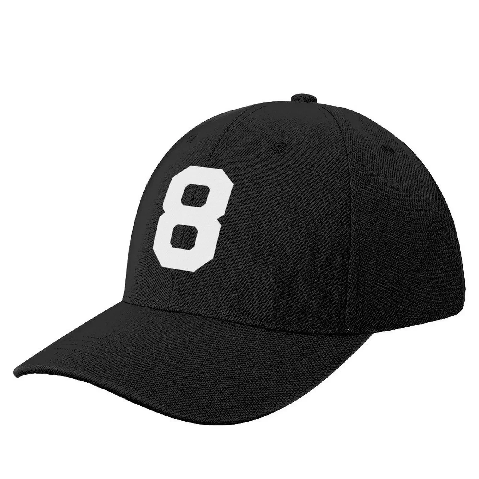 Number 8, White eight, Sports number 8 Baseball Cap Sunhat Big Size Hat fashionable fishing hat Men Women's