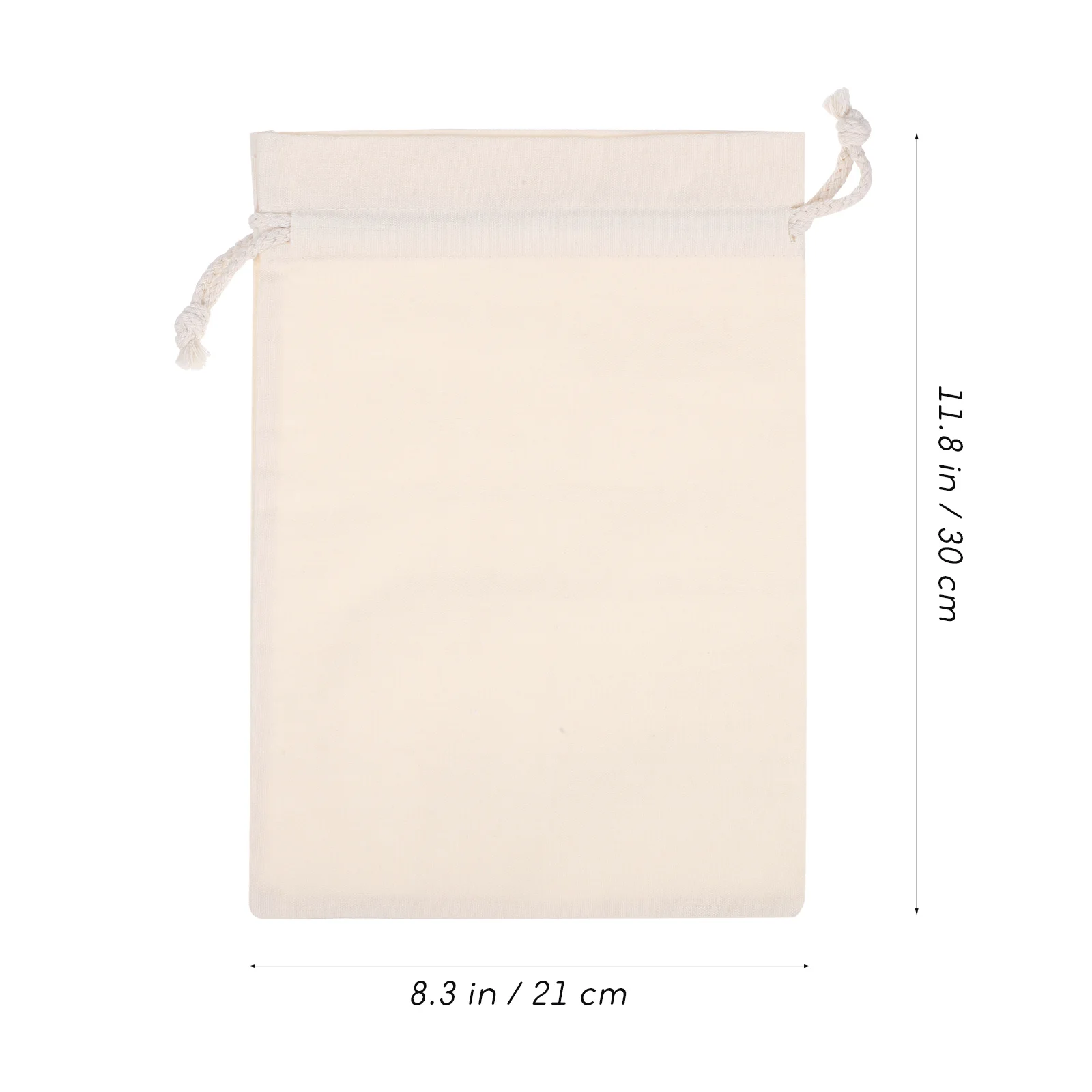 10 Pcs 21*30cm Tote Drawstring Bags for Gifts Cloth Large Muslin Cotton with Pouch Pocket Travel