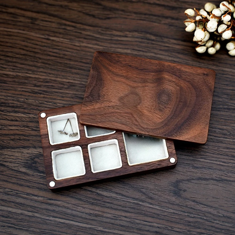 Multi Grid Transparent Lid Storage Box Compatible with Cufflinks Tie Clips Partitioned Dust-proof Storage Box Magnetic Lid