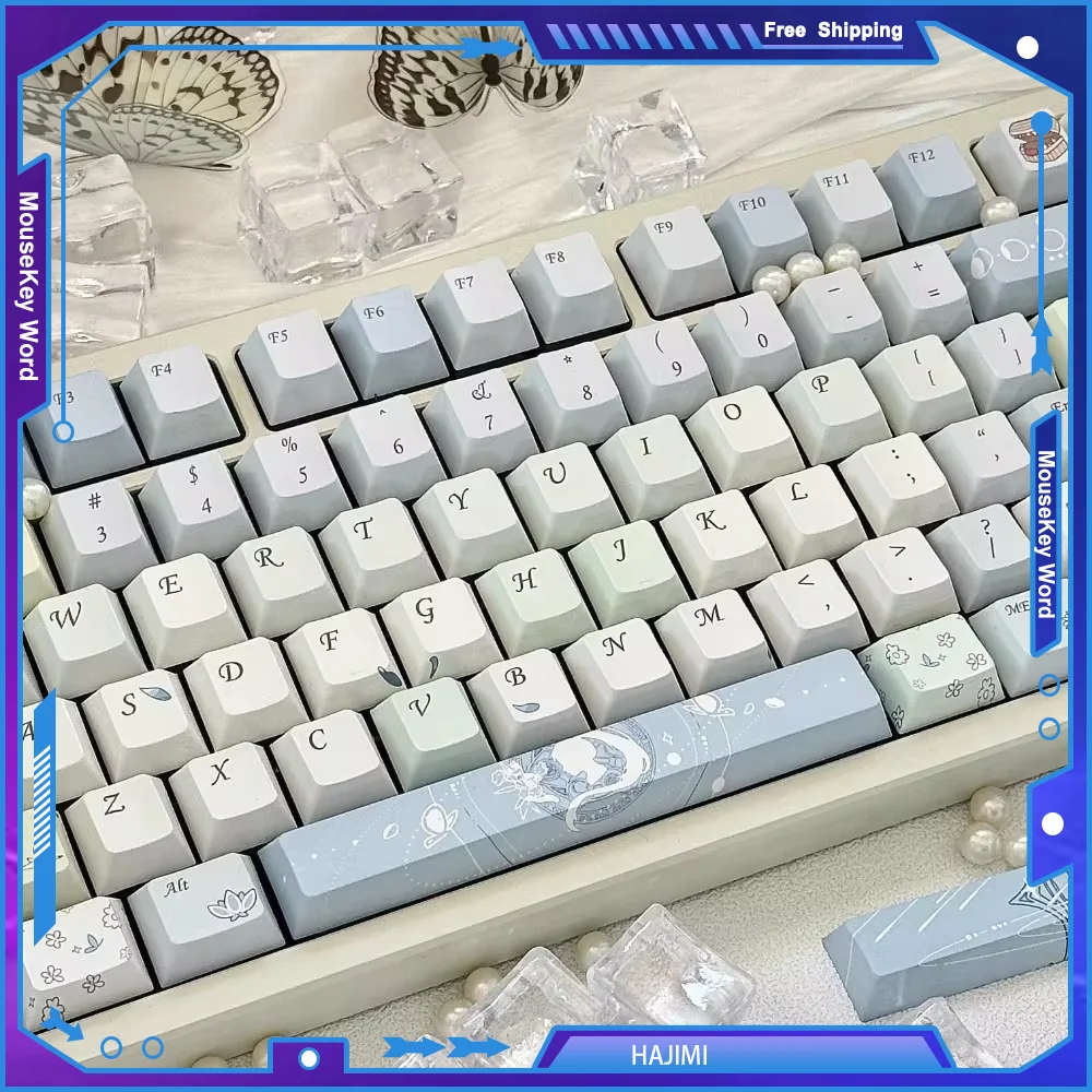 HAJIMI 150Keys Key Caps PBT Gaming DIY Original/MOA Profile Five Side Thermal Sublimation Customized Mechanical Keyboard Caps