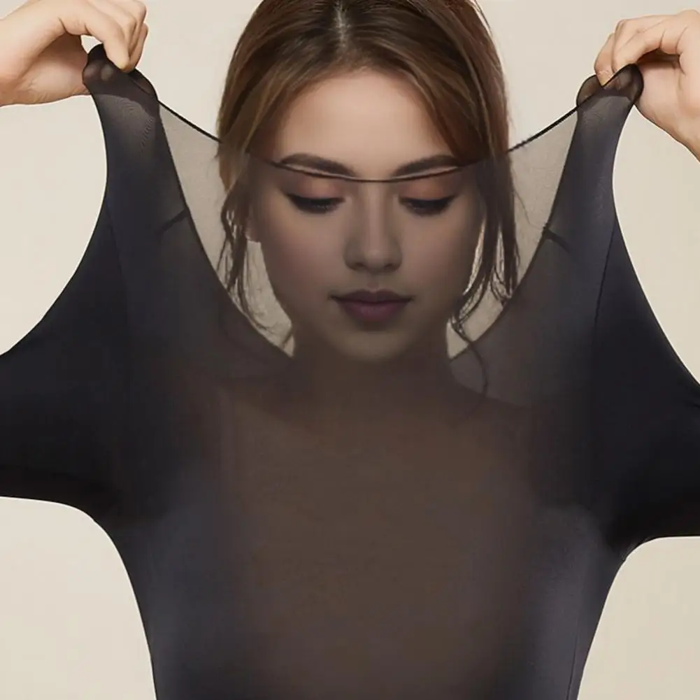 Sous-vêtement thermique à col rond pour femme, haut serré, sous-vêtement fin, solide, haute élasticité, document, 2025
