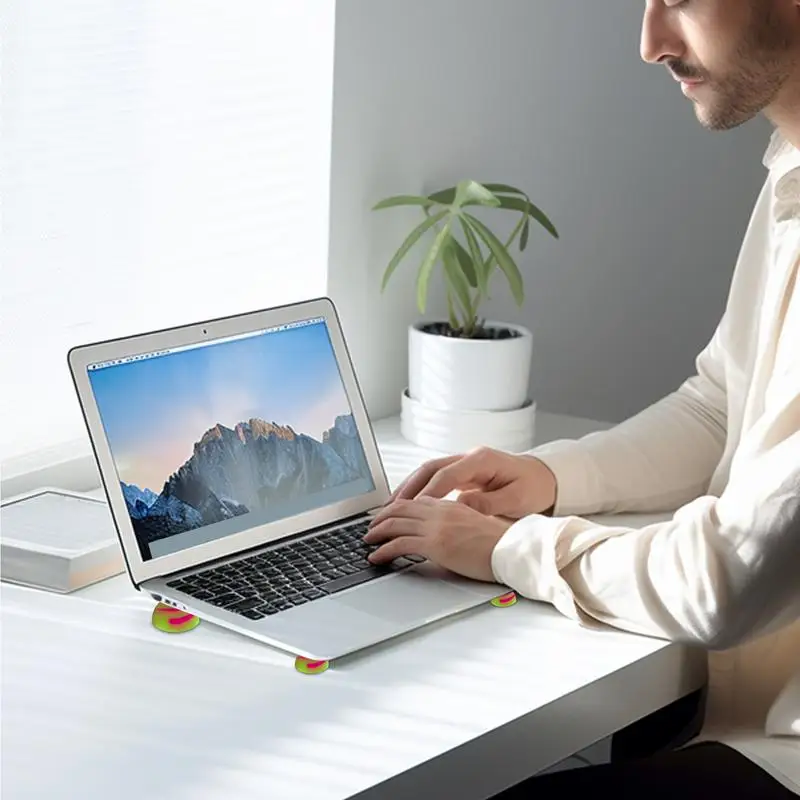 4pcs Laptop Cooling Stand Portable Silicone Small Hemisphere Pad Multifunctional Non Slip Cooling Stand Stable Hemisphere Riser