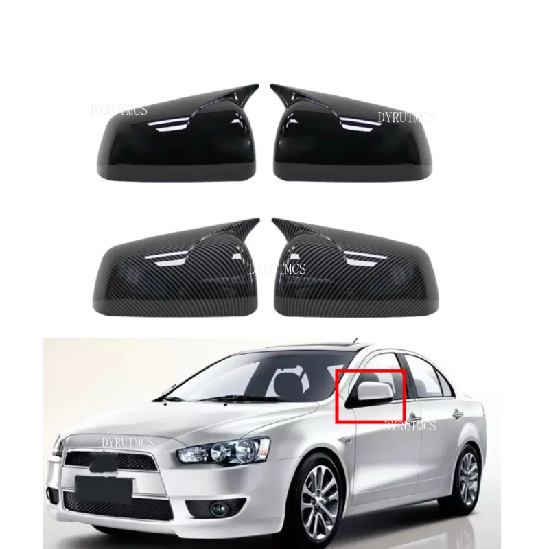 

Fit For Mitsubishi Lancer X 10 EX EVO 2008-2016 Side Door Rearview Mirror Cover Cap Trim Shell Sticker Car Styling Accessories