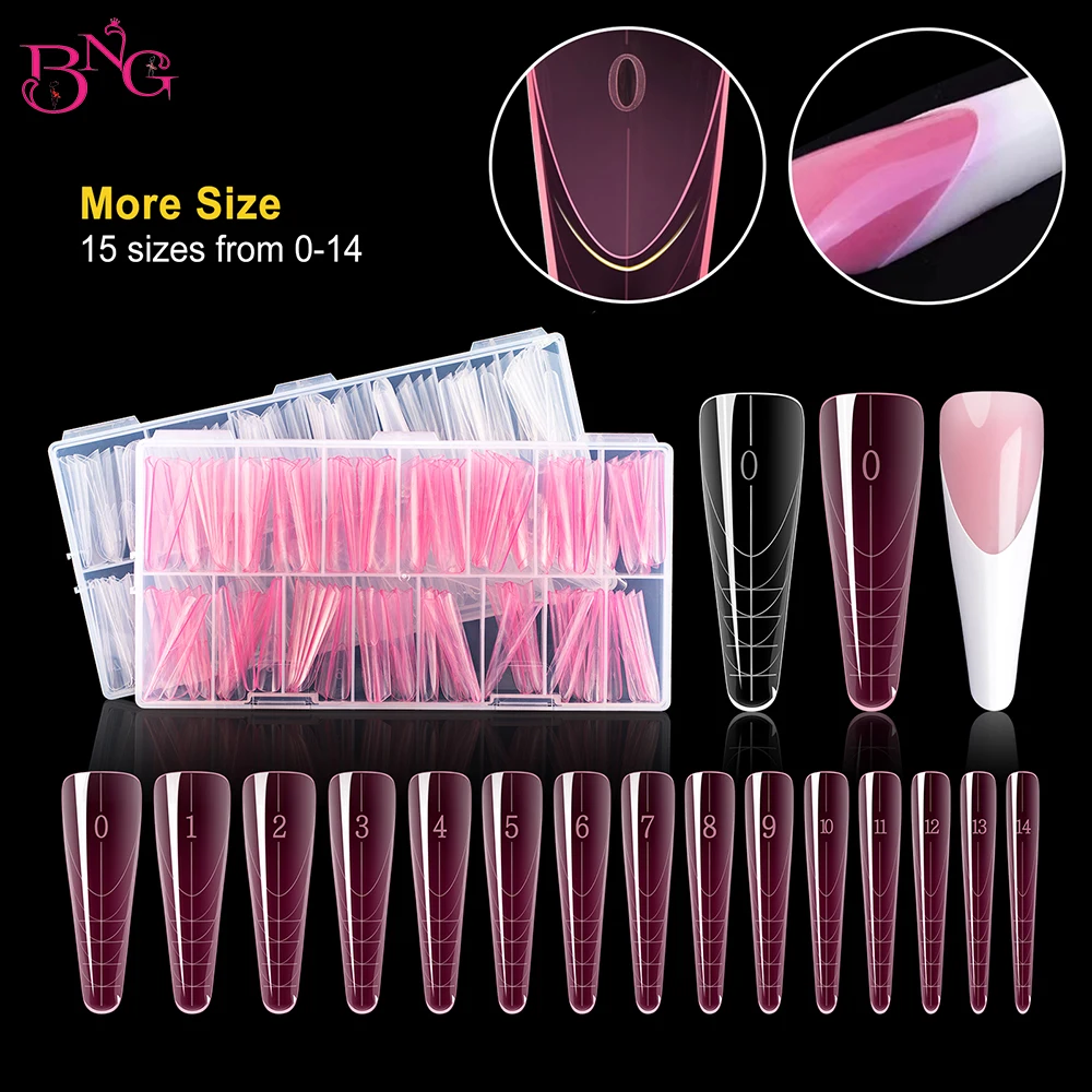 

BNG NEW 150Pcs Dual Form with Rim Inside Nail Molds for French Manicure Poly Extended Gel Molds Acrylic Reusable Top Forms