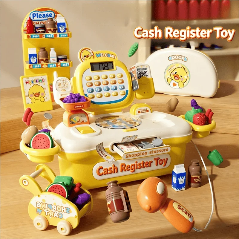 

Children play at home toy electric simulation supermarket cash register cartoon frog animal shopping cart computer baby gift