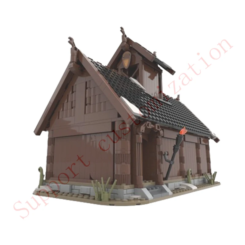 Bloco de construção de pequenas partículas para crianças, casa medieval, Street View Puzzle, brinquedo DIY, modelo spot, Cr