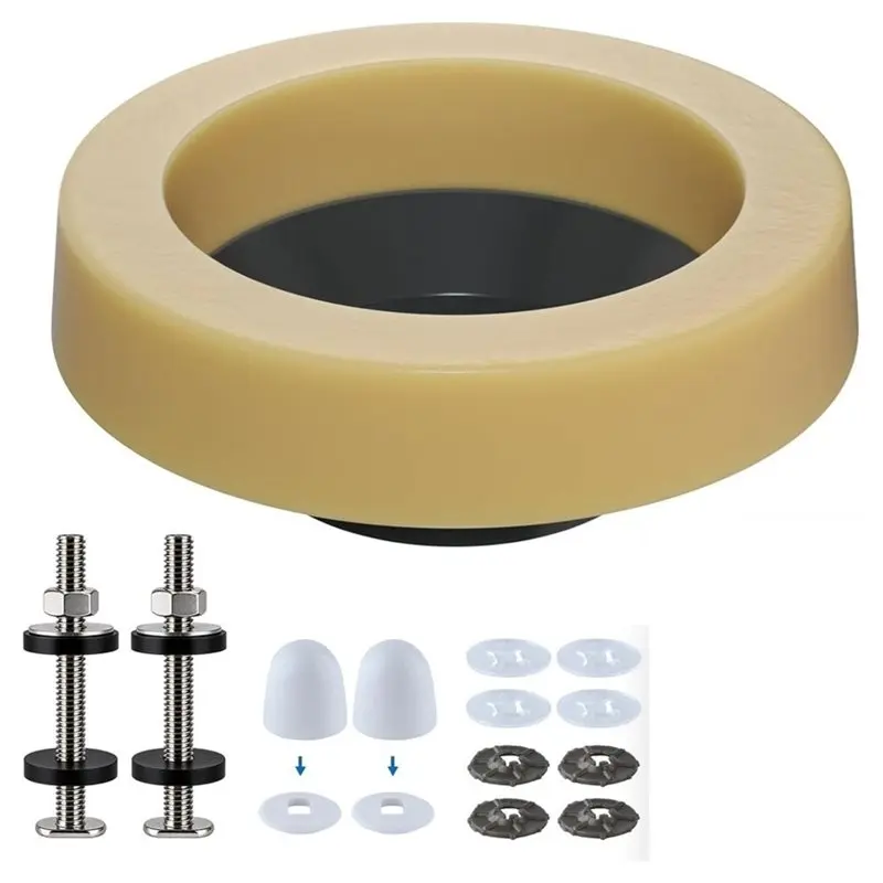 AC93-Toilet Wax Ring Replacement Kit Toilet Bolt Screw & Covers Extrathick Toilet Bowl Wax Ring Gasket For Toilet