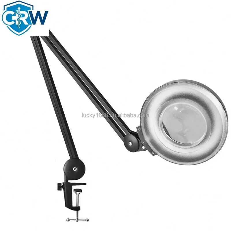 CRW Wholesale Cheap Folding Stand Desktop Illuminated Inspection Magnifying Glass With Led Lamp