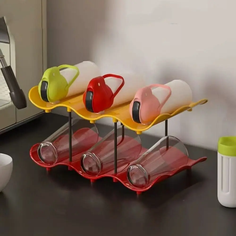 2/3/4 Layers Wavy Multi-layer Finishing Rack Anti-Fall Saving Space Cup Storage Rack Large Capacity Water Cup Holder Cabinet