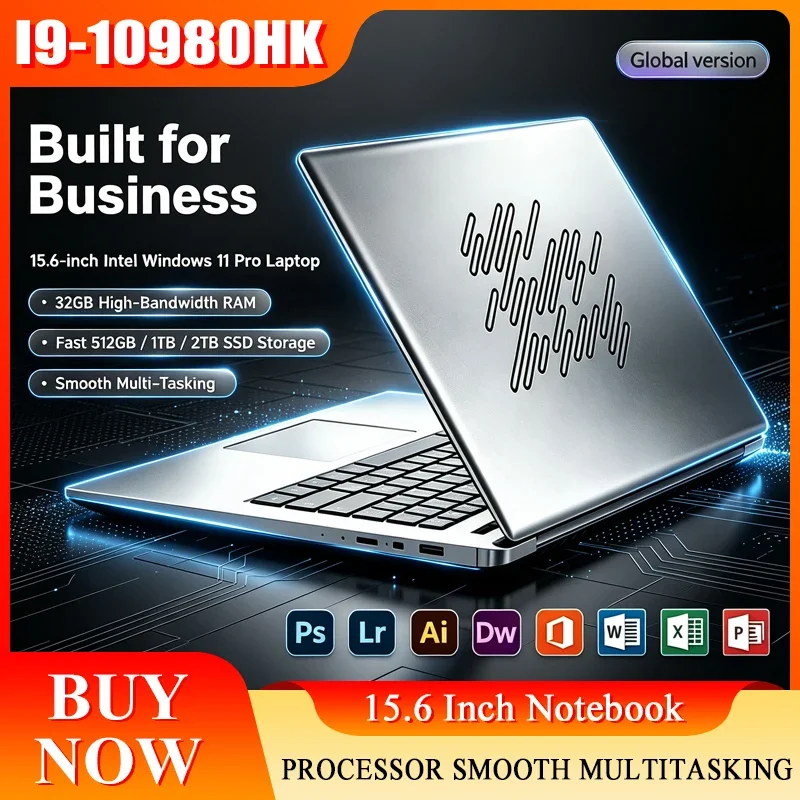 15.6 Inch Full HD IPS Laptop 120Hz Screen Intel Core I9-10980HK 32GB RAM 2TB SSD Backlit Keyboard Long Battery Life Windows 11