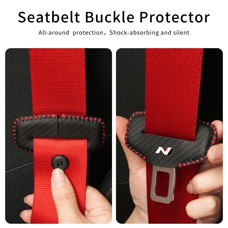 Interior Seat Belt Lock Buckle Covers 2/5Pcs, Scratch Guard Accessories for Accent i20 Tucson Elantra Getz i30 Ioniq 5 N