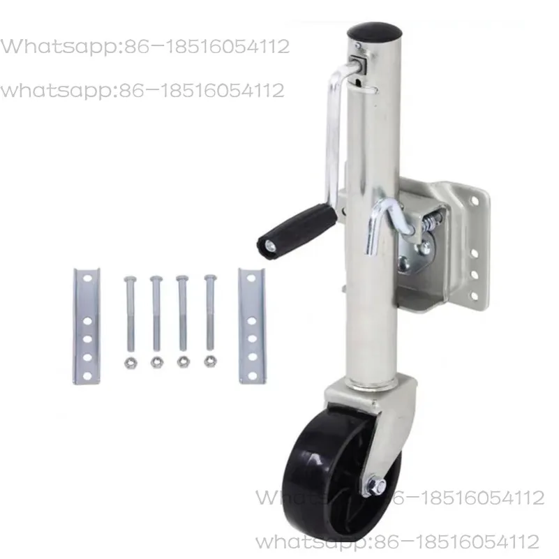 

1200 Lb Hand Trailer Jack Leg Guide Wheel 6 Inch Wheel Strap Bolts