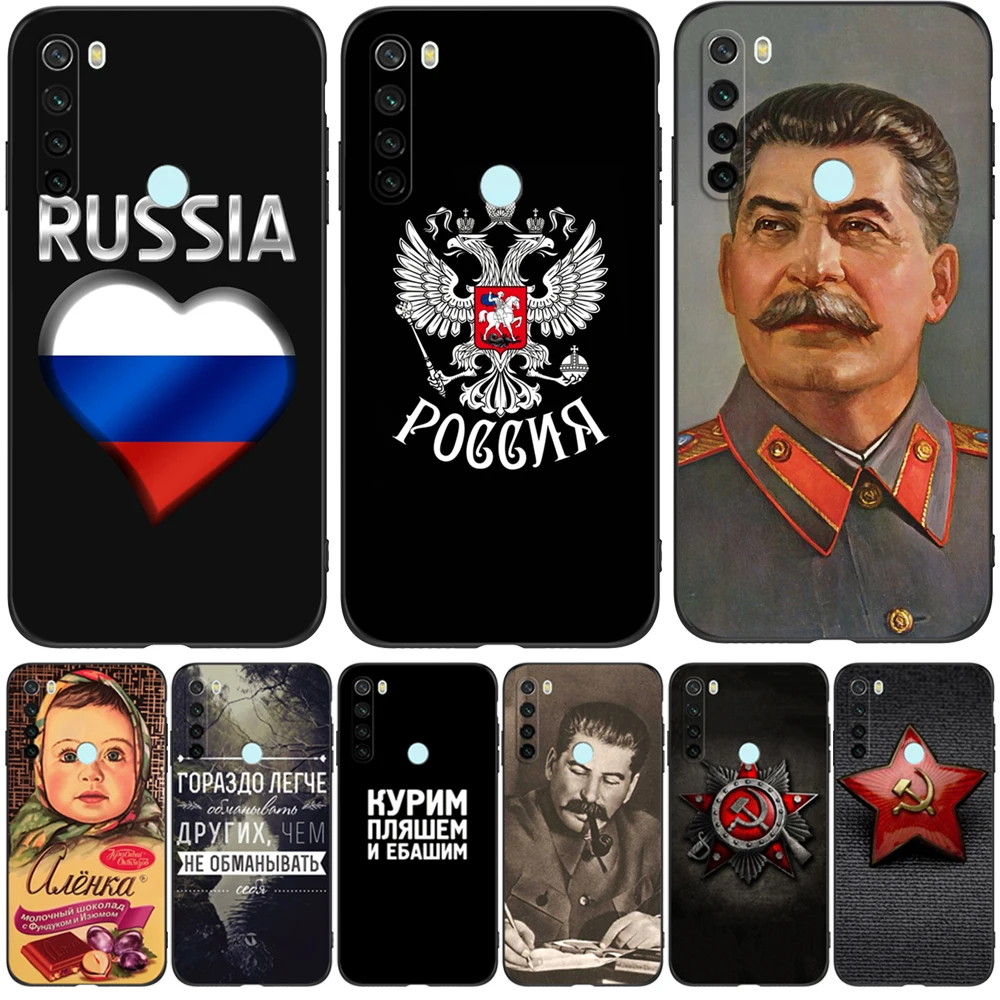 For xiaomi Redmi Note 8T Case For xiaomi Redmi Note 8 2021 Case Redmi NOTE 8 Cover T black tpu case love russian flag words