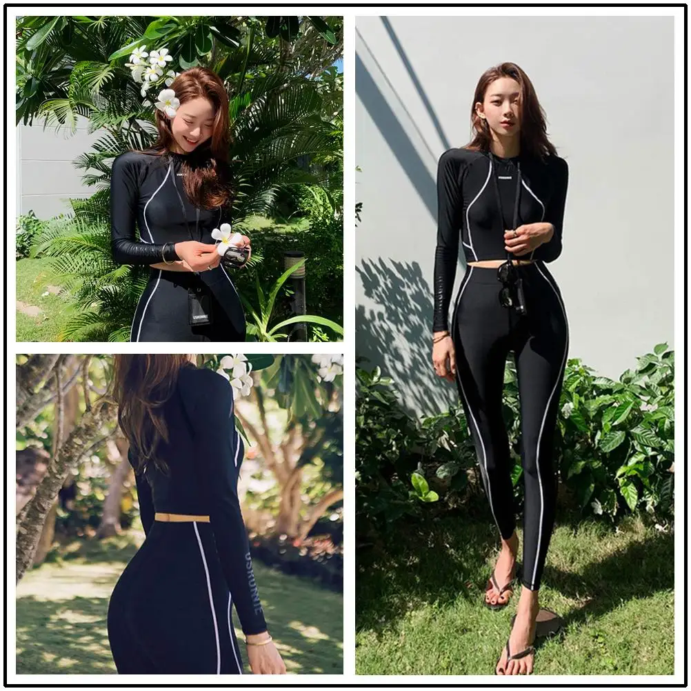 Split Wetsuit Diving Suit Long Sleeves Surf Suit Sunscreen Style Soft Swimsuit Beach clothes Wetsuits Scuba Diving Surfing Suit