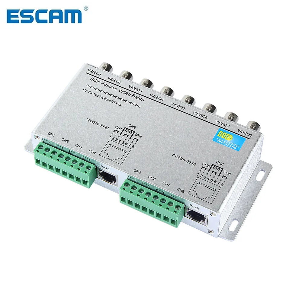 

4CH/8CH HD CVI/TVI/AHD Passive Transceiver 4/8Channels Video Balun Adapter Transmitter BNC to UTP Cat5/5e/6 Cable 720P 1080P