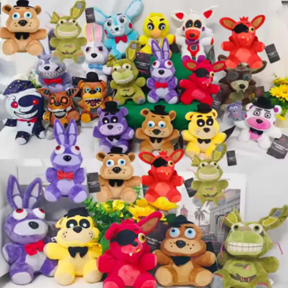 Nuevos peluches de Five Nights at Freddy's (FNaF), muñecos de peluche de 18 cm, Bonnie, Foxy, muñecos de peluche de dibujos animados, juguete de Freddy para niños, regalos.