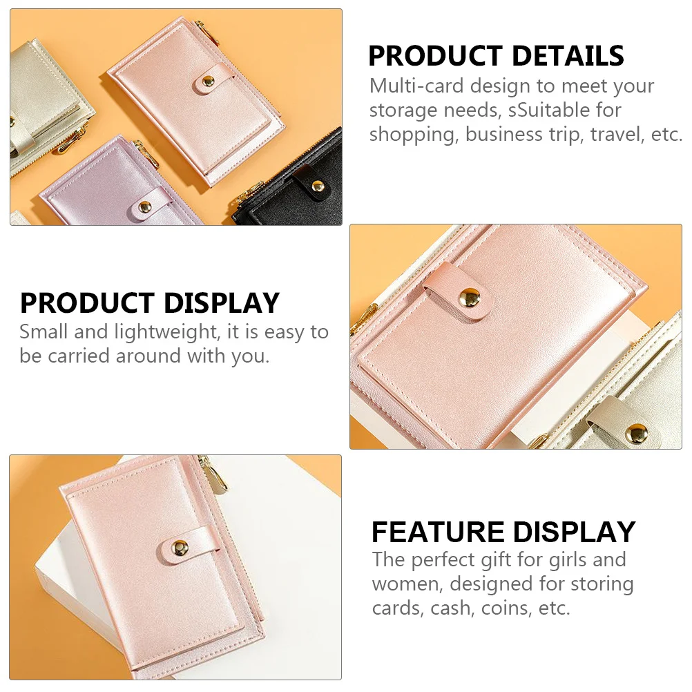 

1Pcs Shiny Laser PU Wallet for Women Multi Coin Purse Compact Credit Card Holder Lightweight Organizer for Daily