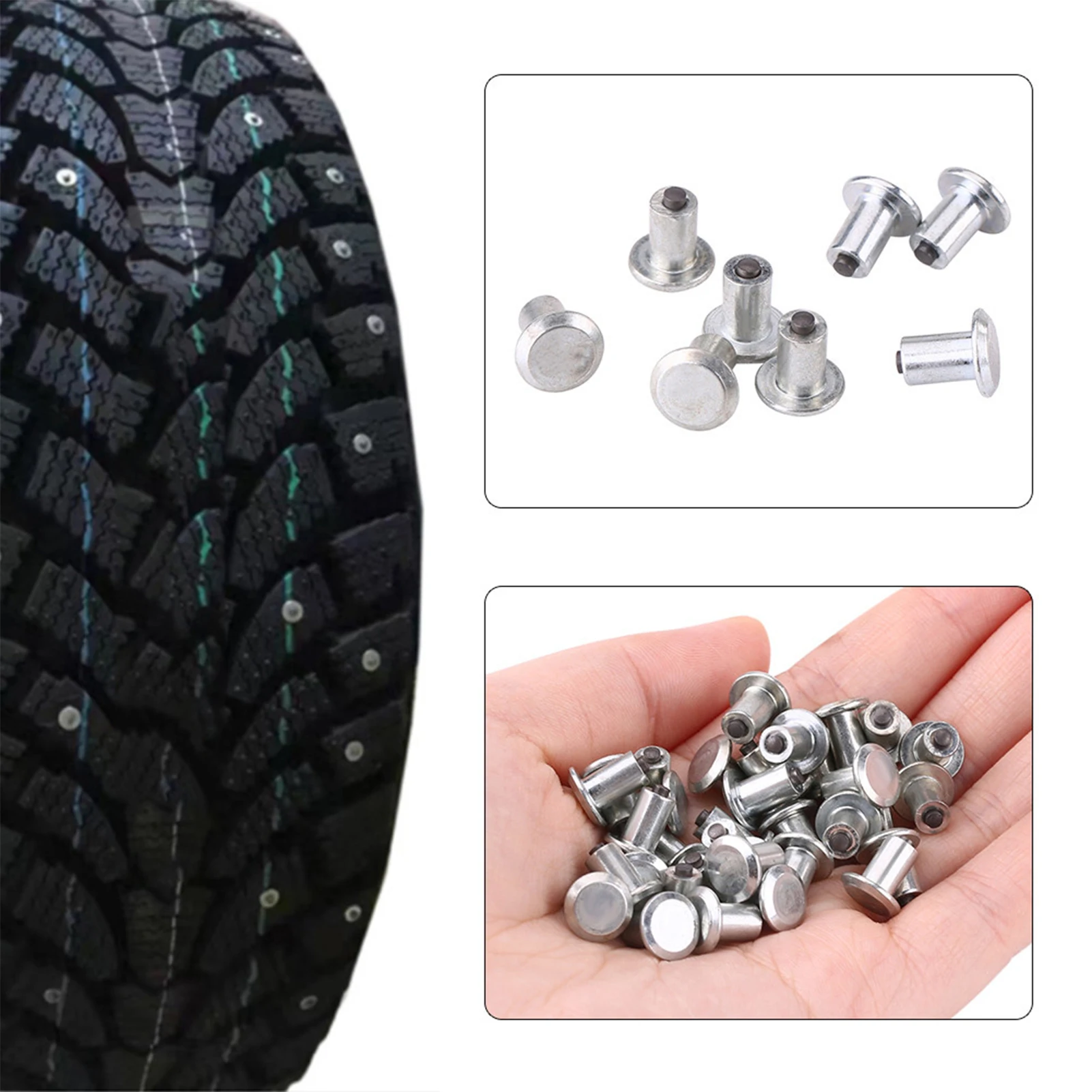 Autoreifenbolzen, Reifenbolzen, Reifenschraube, Reifenspikes, 9 mm/0,35 Zoll, Radreifenbolzen, Schrauben, Schneereifenspikes für Auto, Auto, SUV, ATV