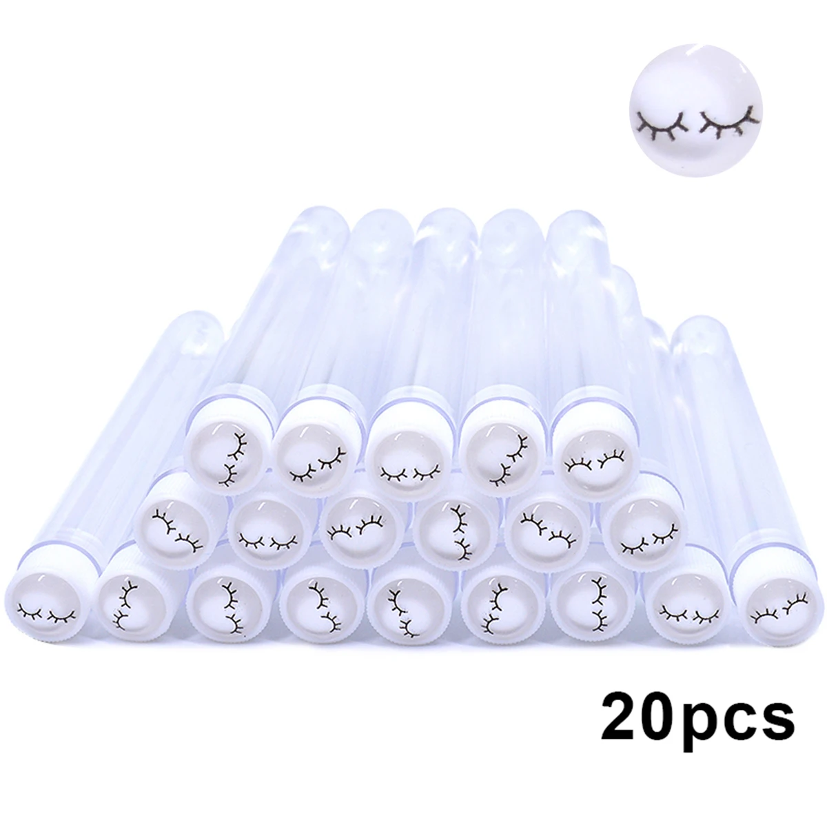 20pcs Empty Eyelash Brushes Tubes