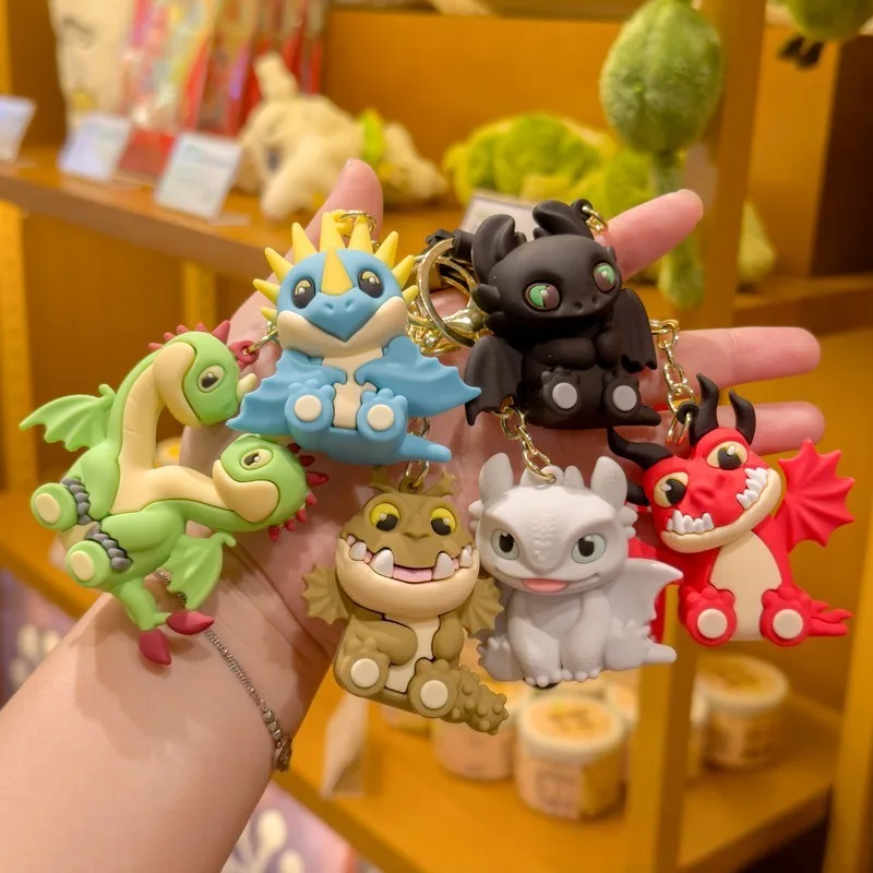 Nouveau comment entraîner votre Dragon porte-clés sans dents furie nocturne Figurine en PVC avec porte-clés en alliage de Zinc sac pendentif accessoire de charme