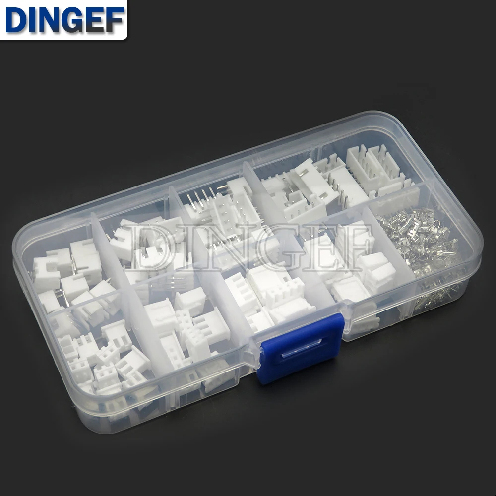 230PCS XH2.54 2p 3p 4p 5p pin 2.54mm Pitch Terminal Kit Housing Bent needle Pin Header JST JC3 Connector Wire Connectors Adaptor