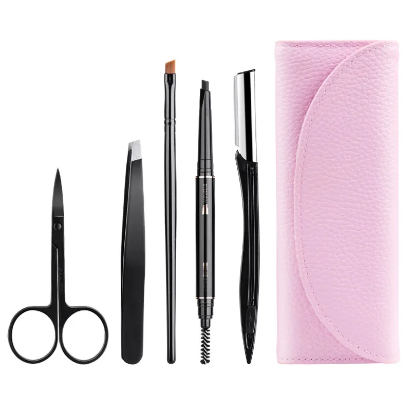 5/6pcs Eyelash Brush Eyebrow Cutters Eye Brow Trimmer Scissors Comb Face Shaver Hair Removal Razor Tweezers  Women Makeup set