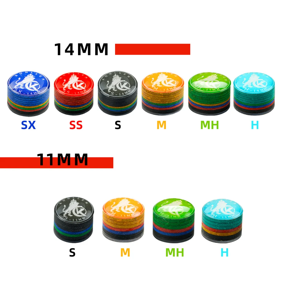 Kon llen Regenbogens pitzen Queue-Spitzen 11/14mm mehr schicht ige Cuetips Snooker Härte s/ss/sx/m/mh/h Schweine haut crical Queue-Spitze Zubehör