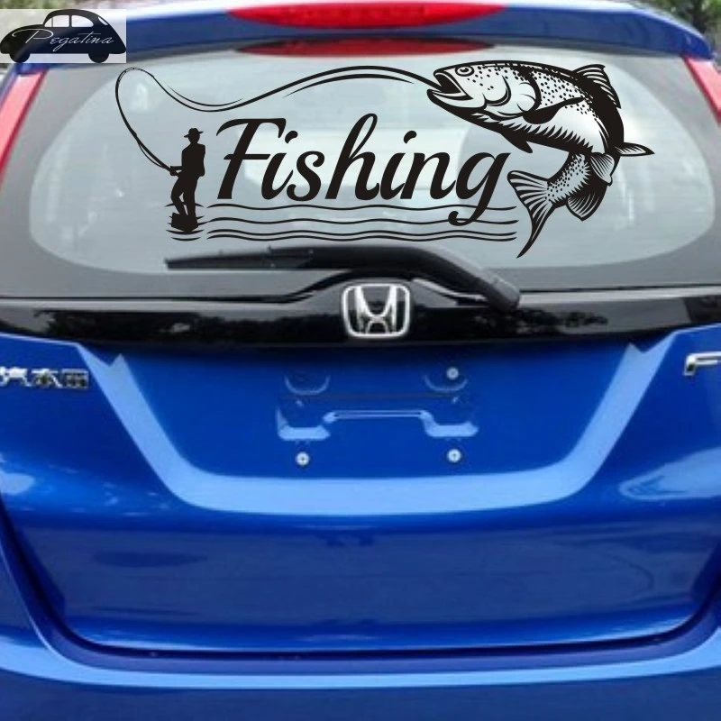 Trout Sticker Fish Salmon Fishing Decal Bucket Tackle Shop Fishhook Sticker Fish Tank Boat Box Car Vinyl