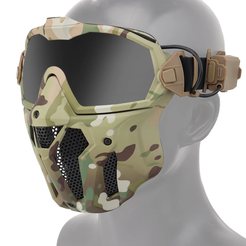 Máscara de cara completa táctica Airsoft Paintball, máscara facial con ventilador, transpirable, antiniebla, caza, tiro, gafas protectoras