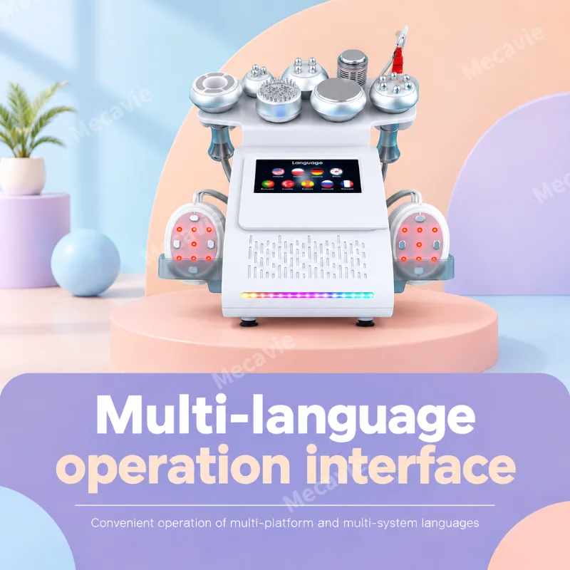 Multi Function Beauty Machine With Rf Infrared Therapy Nine Treatment Heads Including Pole And Pole Rf K Grease Bursting