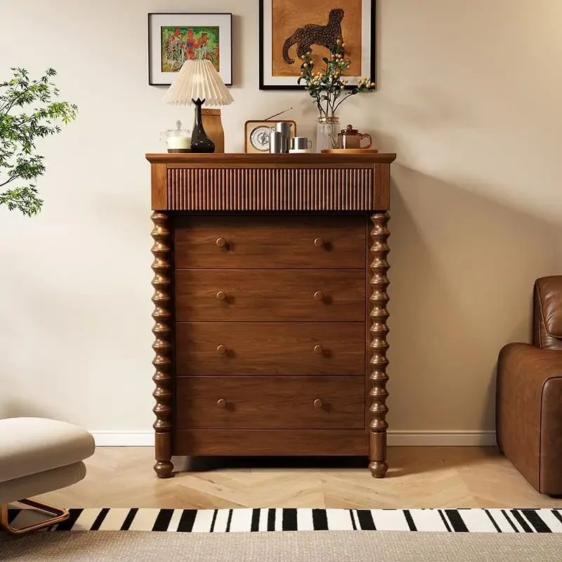 

French solid wood home decoration locker antique retro bedside table bedroom TV cabinet