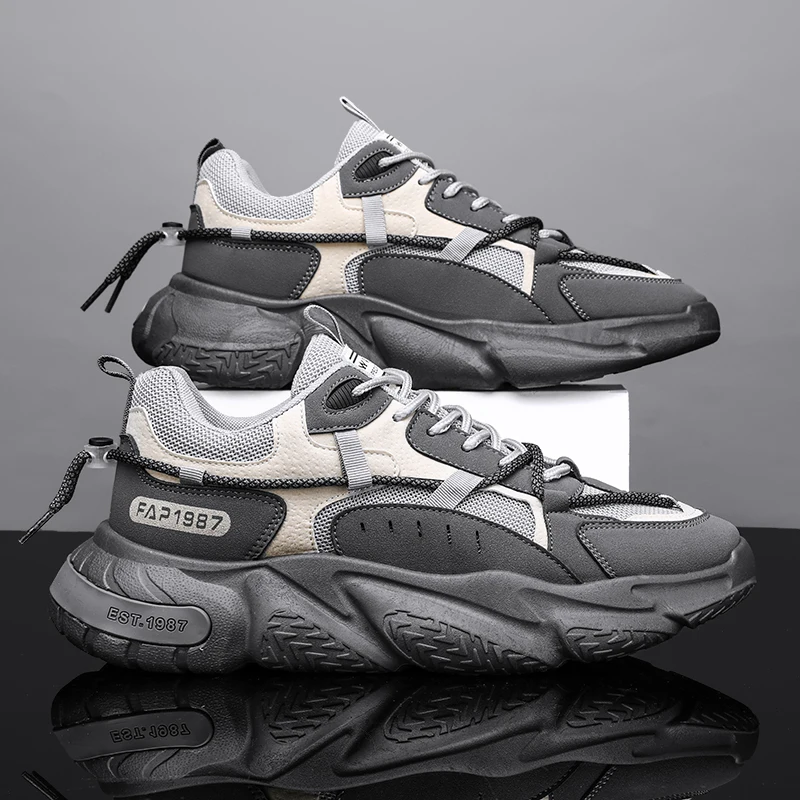 

New 2026 Men's Summer Sports Running Shoes Breathable Anti-Odor Versatile Dad Shoes Trendy Slip-On Casual Sneakers