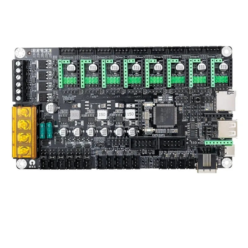 For 3D printer motherboard, M8 V2.0 printer motherboard 32-bit main controller with 8 axes