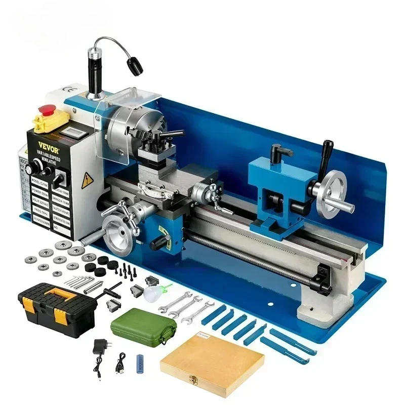 

SIHAO Mini Metal Lathe 550W Variable Speed 2250RPM Precision Mini Benchtop Lathe 7x14 Inch for Sample Processing Modeling Works