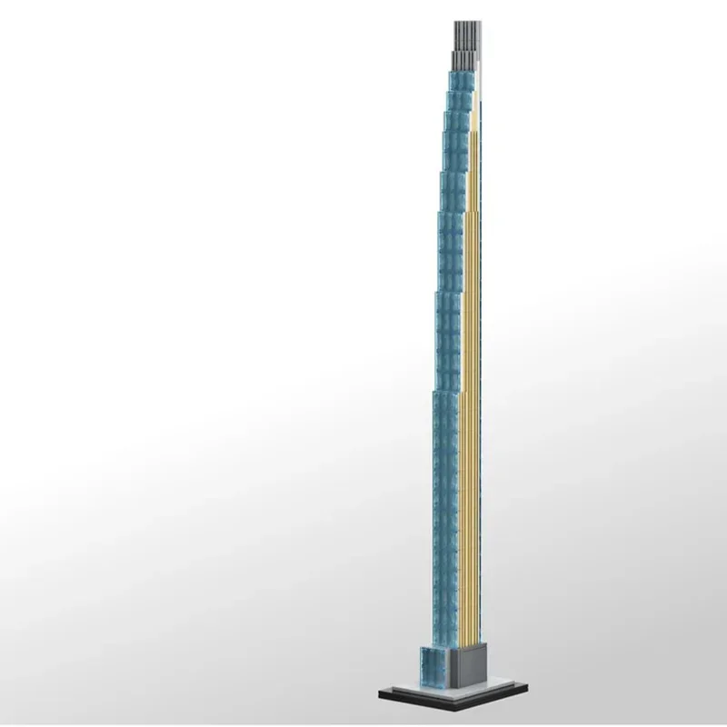 

111 West 57th Street Scale 1:800 Steinway Tower Architectural Model Molded Building Blocks DIY Assembly Birthday Toy Gift 634pcs