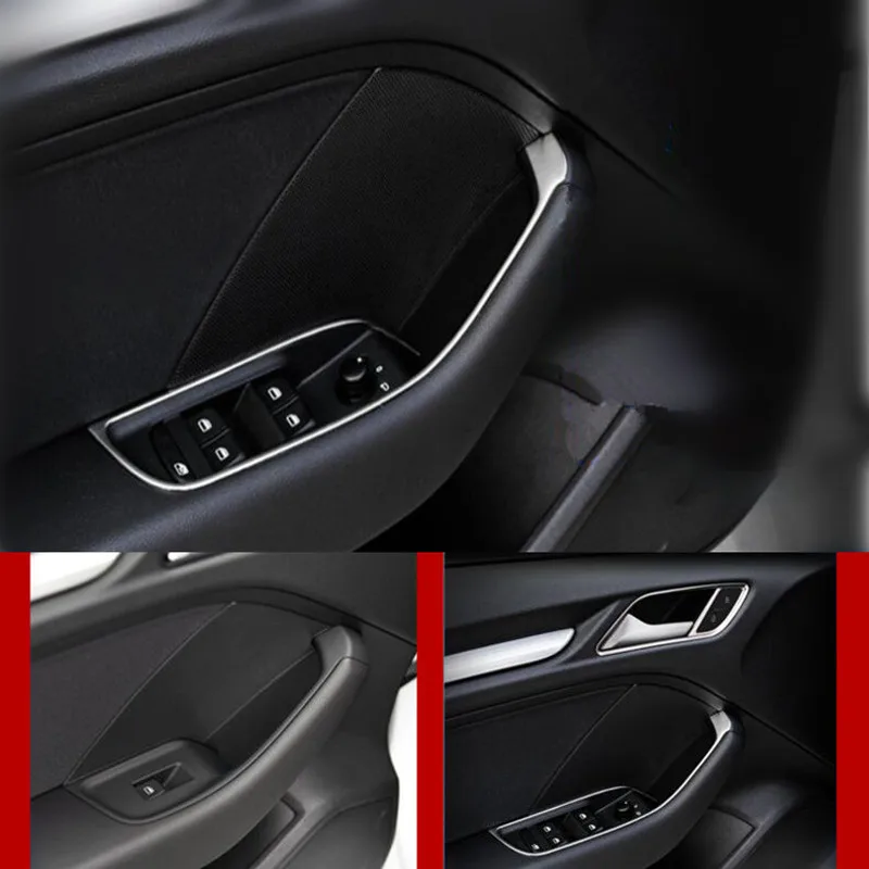 Stainless Steel Center Consoel Gear Shift Cover Trim For Audi A3 8V 2013-2018 Car Door Audio Speaker Frame Decoration Decals