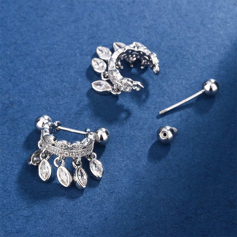 الكورية موضة كريستال شرابة قلادة أقراط للنساء Mujer موضة خمر حجر الراين قطرة الماء أقراط مجوهرات عادية #5