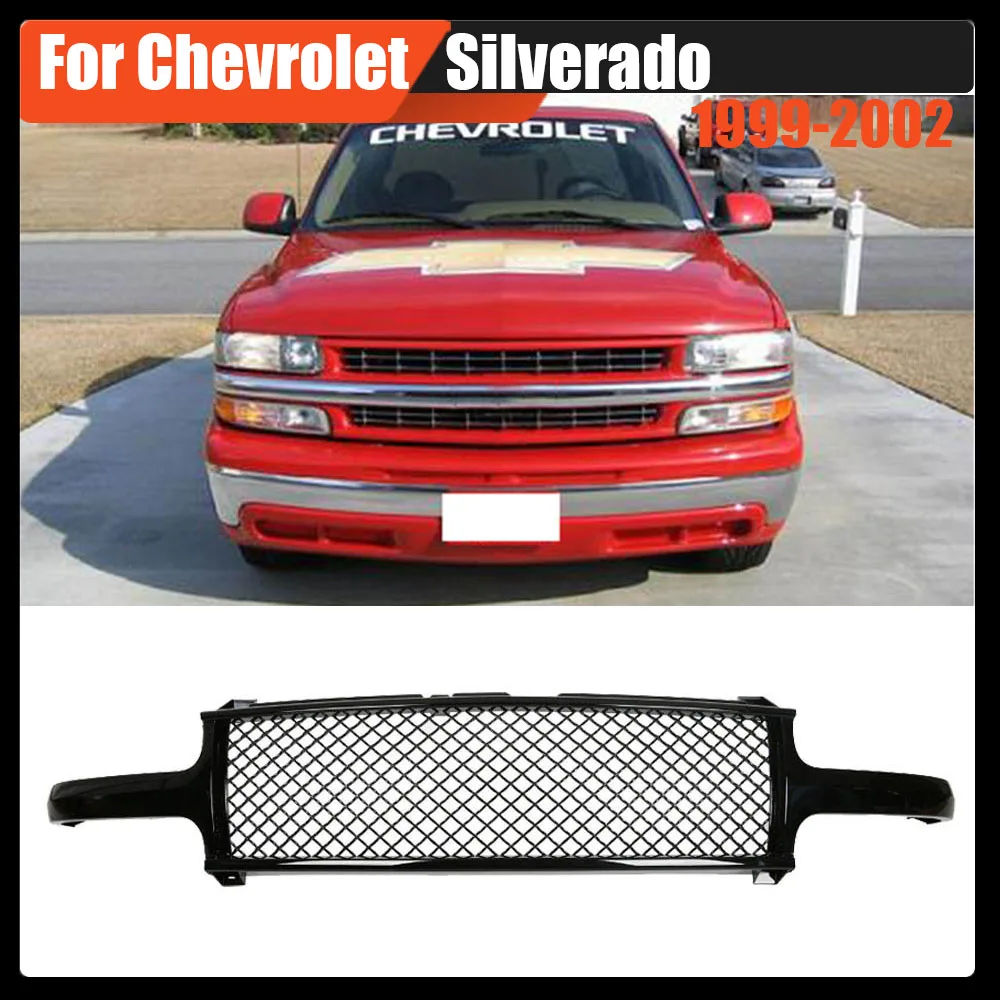 

Front Bumper Grill Hood Grille Auto Racing Car Grills High Quality Direct Replacement Grille For Chevrolet Silverado 1999-2002
