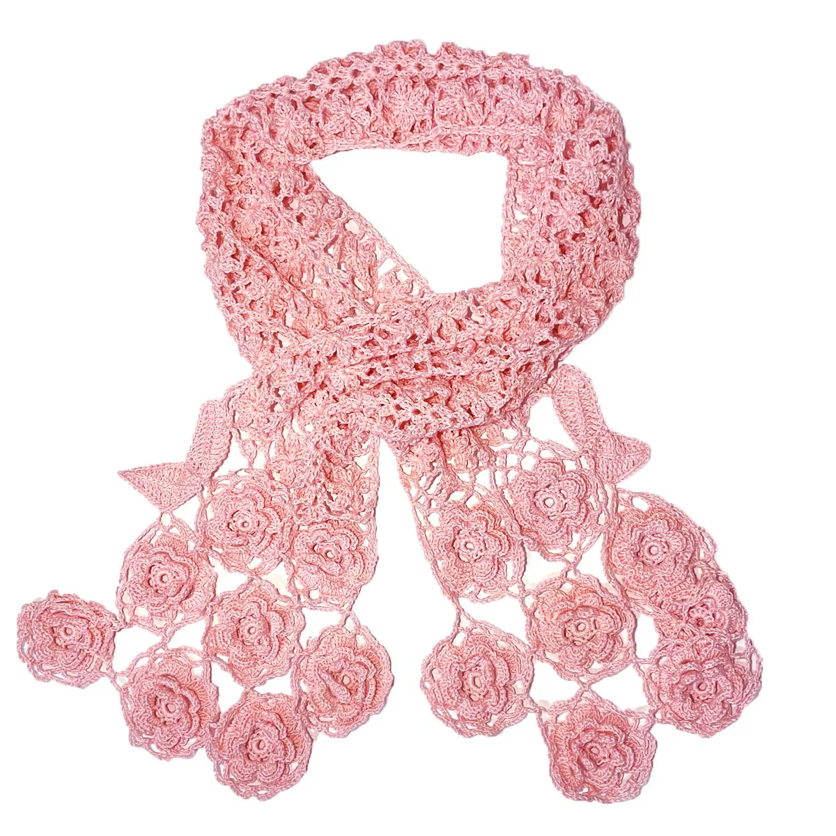 BomHCS Lace Scarf Collar Stretch Rose Flower Summer Poncho for Women Lady Shawl
