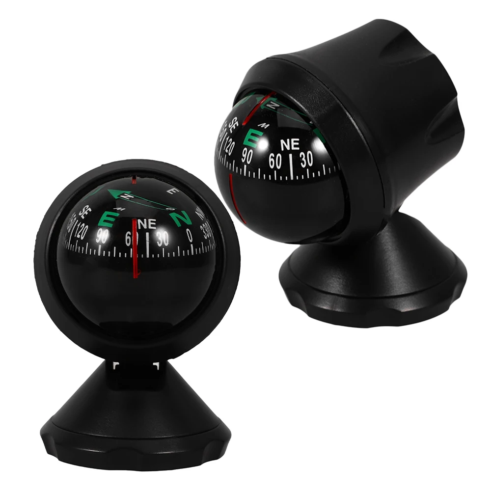 

2Pcs Car Dashboard Compass Mini Universal Compact Adhesive Navigation Ball Auto Interior Compass for Vehicle Marine Navigation