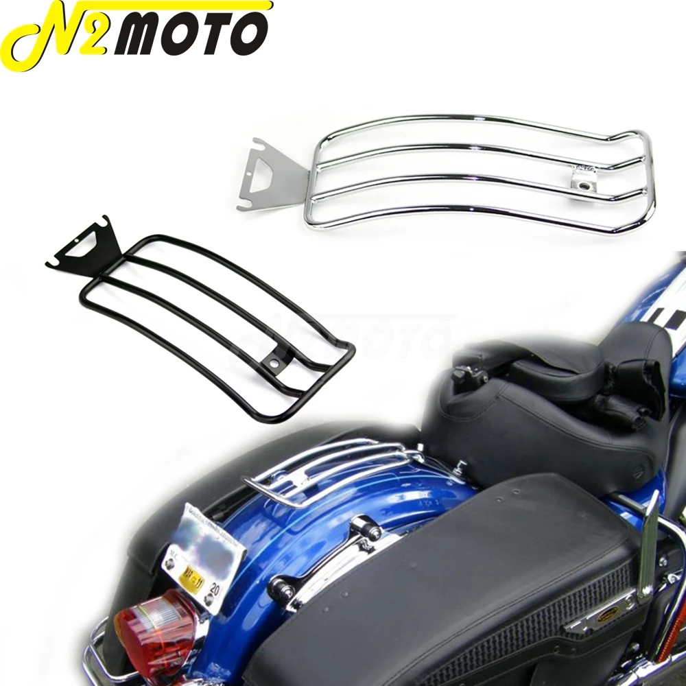 

For Harley Softail Road King Touring FLHX FLHT FLHR 1997-2015 Motorcycle Rear Fender Luggage Rack Shelf Support Carrier Holder