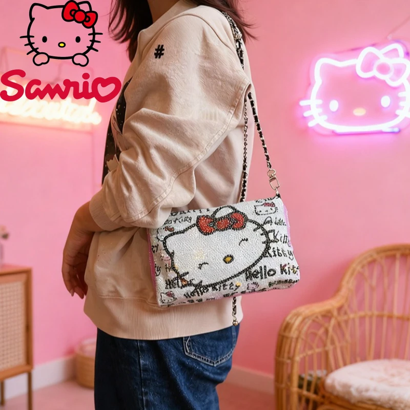 

HelloKitty New Women's Handbag Fashion High Quality Diamond Women's Crossbody Bag Cartoon Multifunctional Women's Shoulder Bag